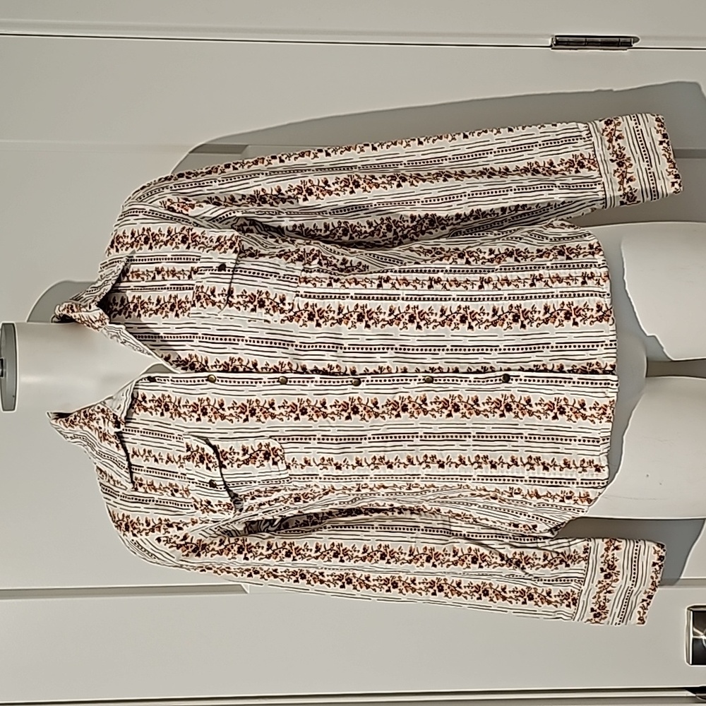 Overdrive snap button up faux corduroy shirt